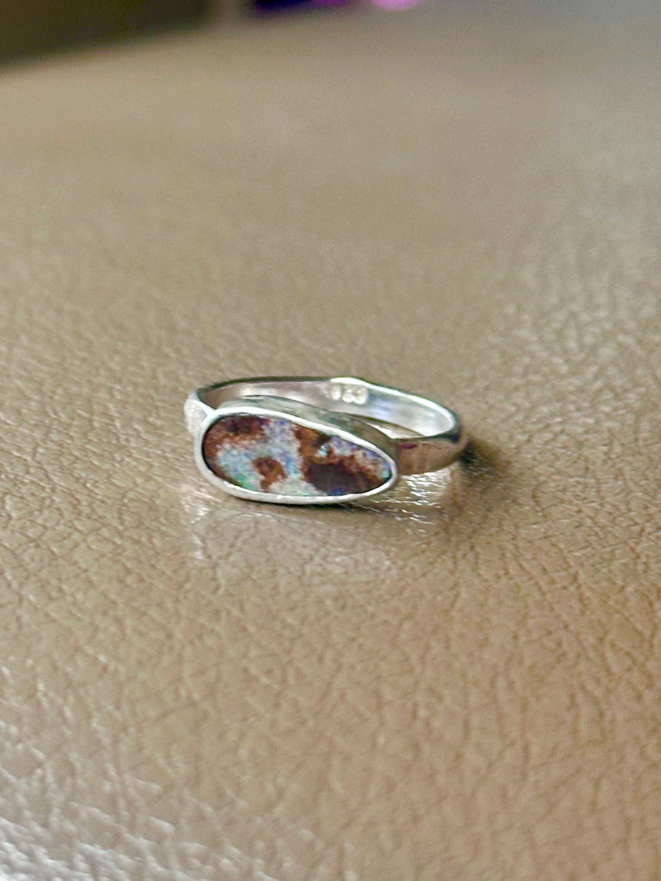 Australian Boulder Opal Ring size 5.5
