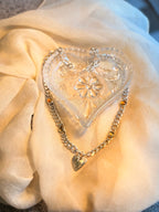 Silver & 10k heart citrine linked curb chain - Jane Sydney Studio