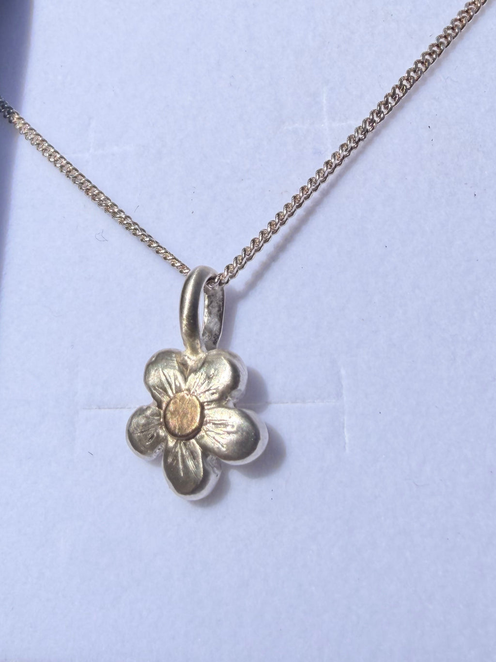 Darling Daisy 14k gold, Sterling Silver with silver chain - Jane Sydney Studio