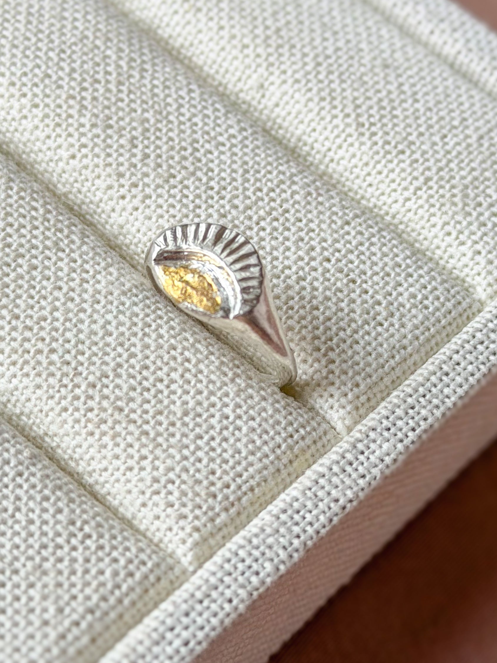 Sunbeam Silver & 24k gold Signet