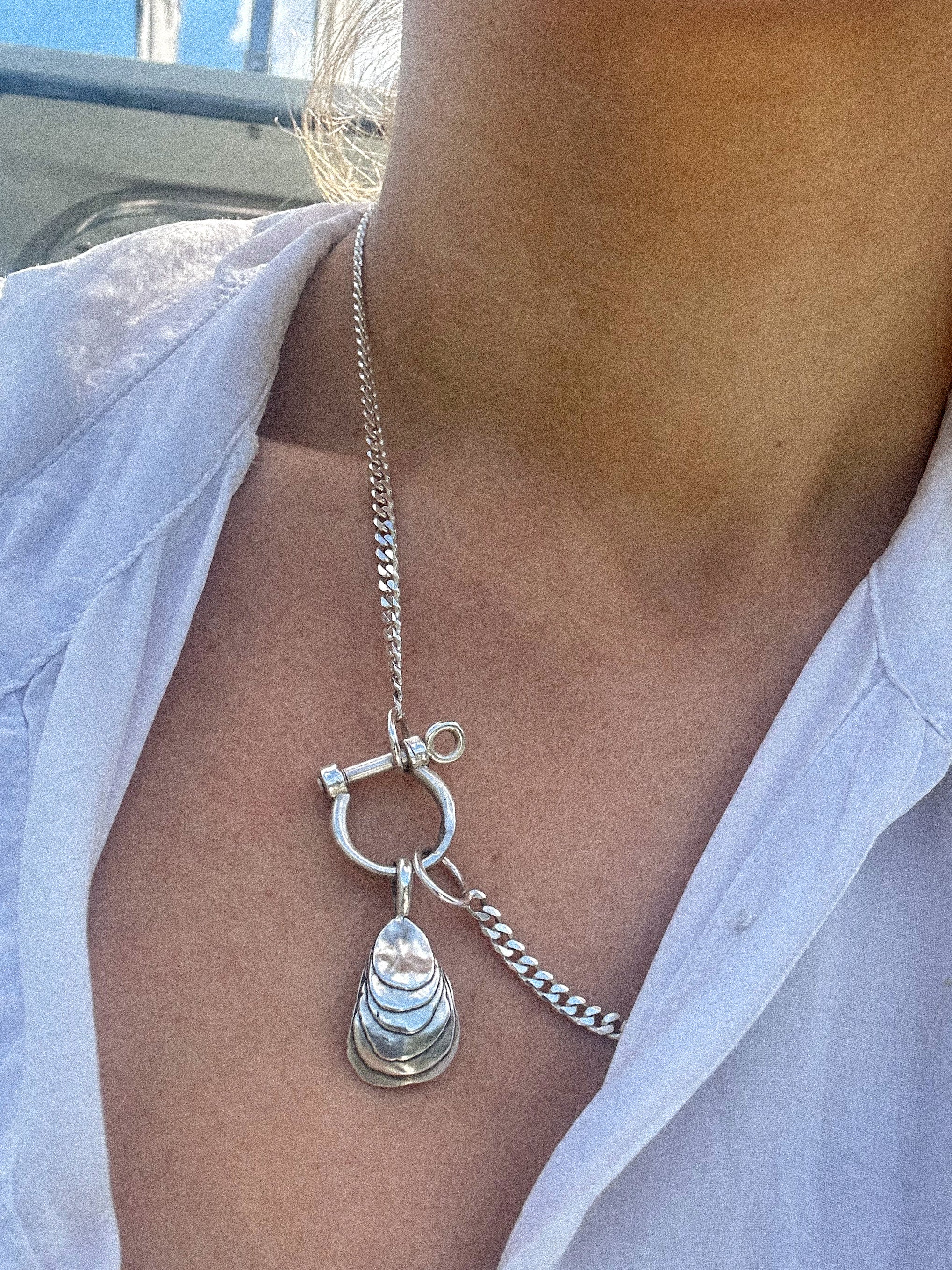 Silver Brackish Oyster Charm