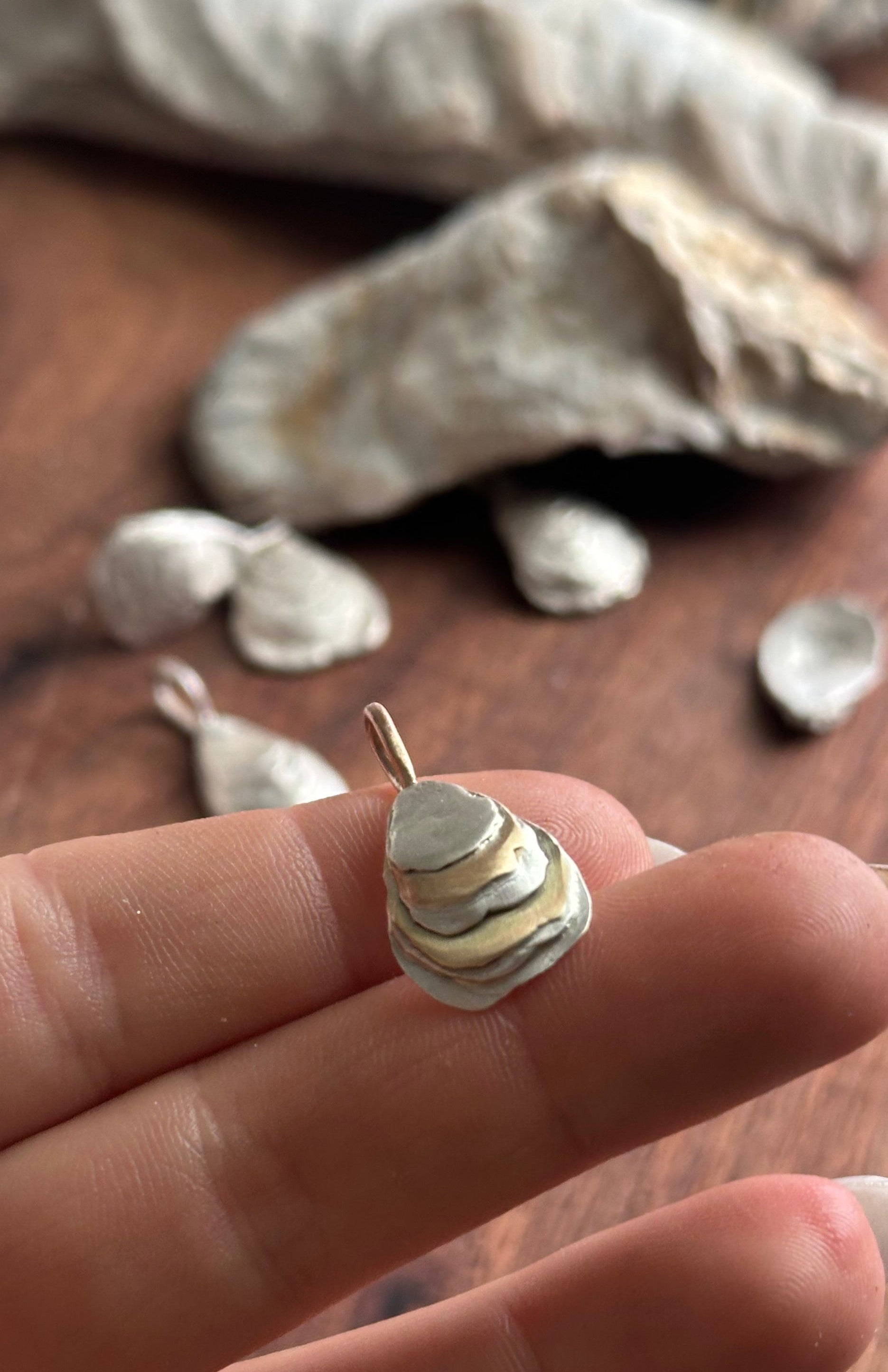 Mixed Metal |10k Gold + Silver Brackish Oyster