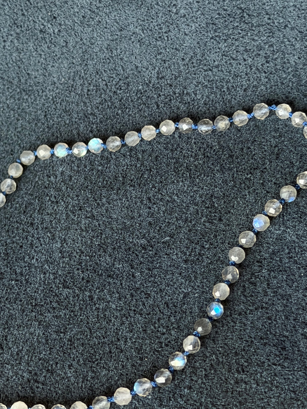 Not your Mommas Moonstone's -Knotted Gem Strand Choker