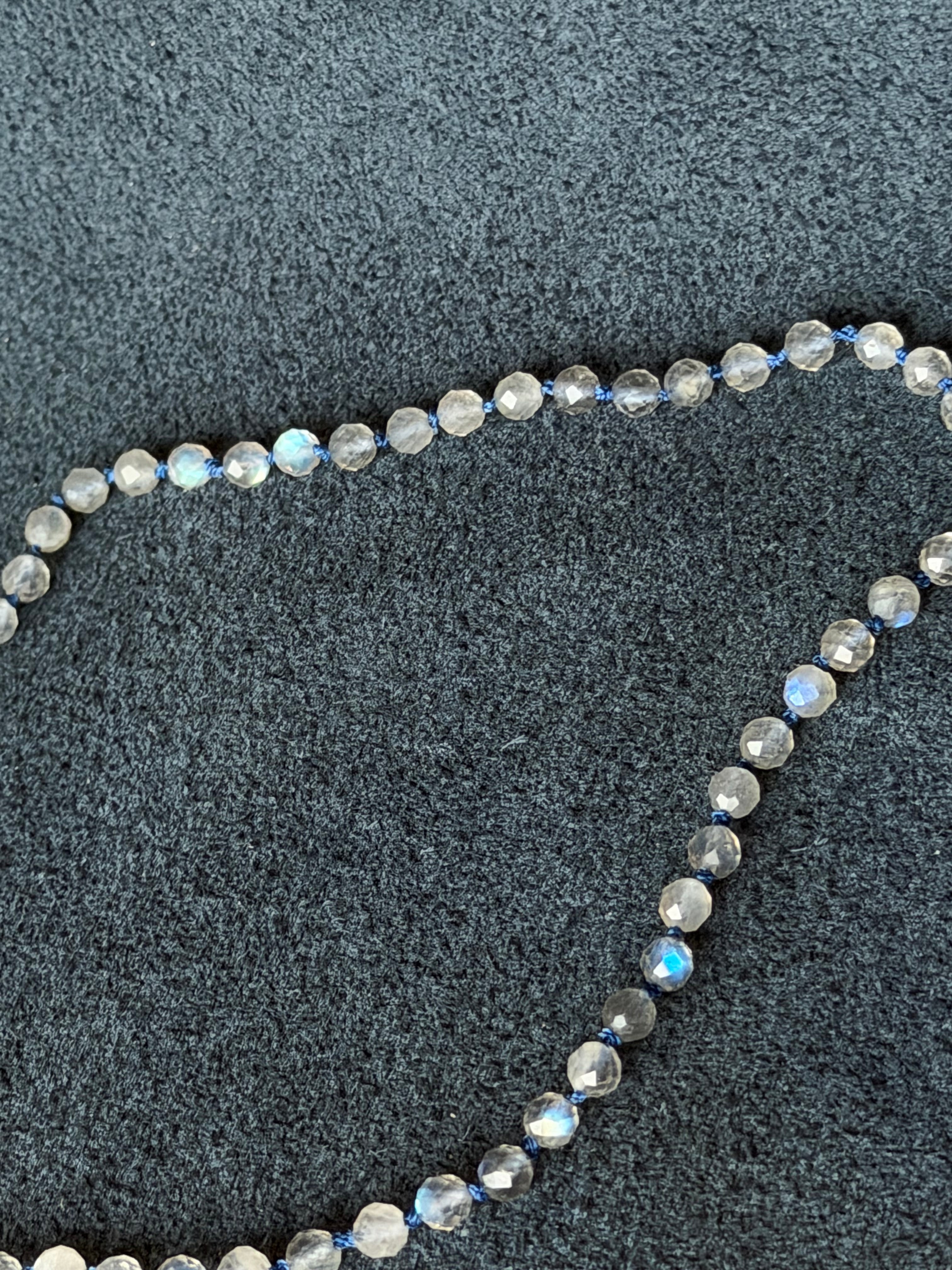 Not your Mommas Moonstone's -Knotted Gem Strand Choker