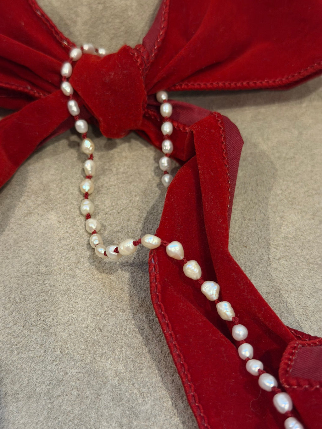 Not Your Mommas Unexpected Red Pearl Choker