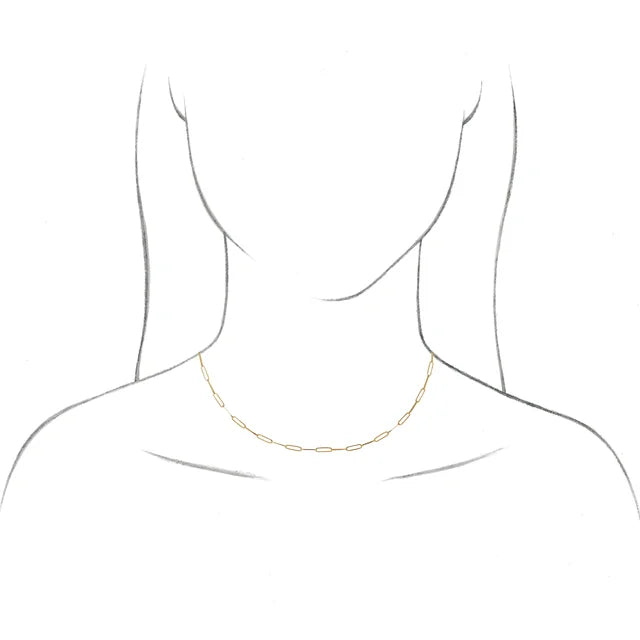 paperclip chain | 14k gold | charm ends | lobster clasp