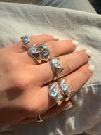 crescent moon face signet - Jane Sydney Studio