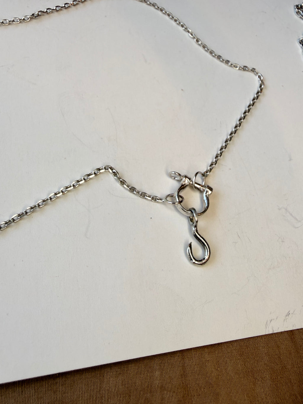 Hook charm sterling