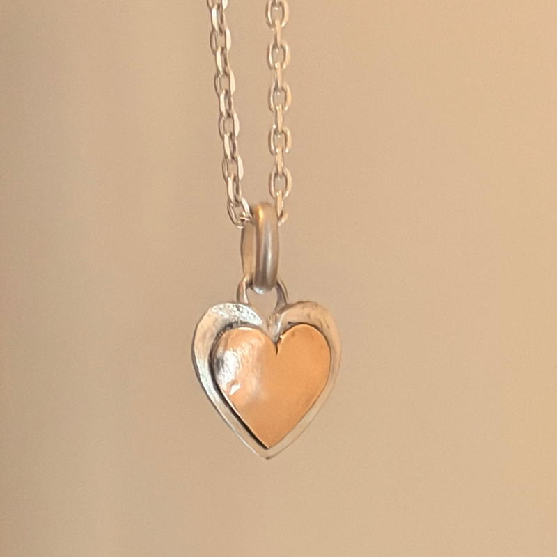 14k sterling silver Bi-metal Heart