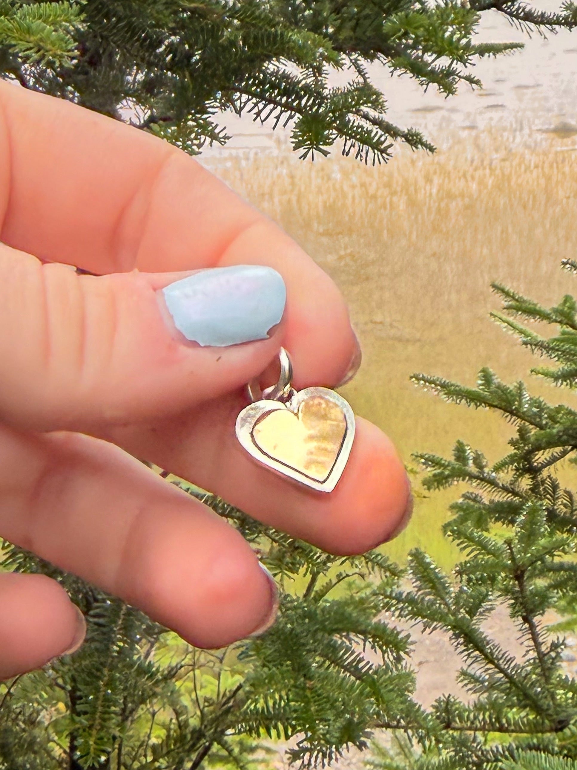 14k sterling silver Bi-metal Heart