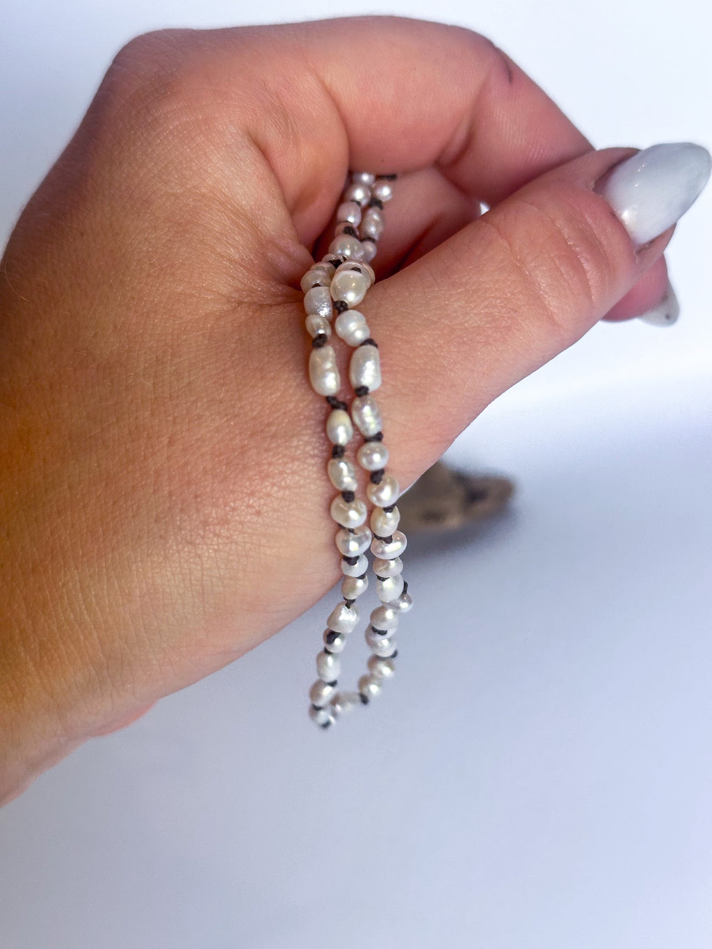 Not your mommas pearls | full strand + dusky melange silk