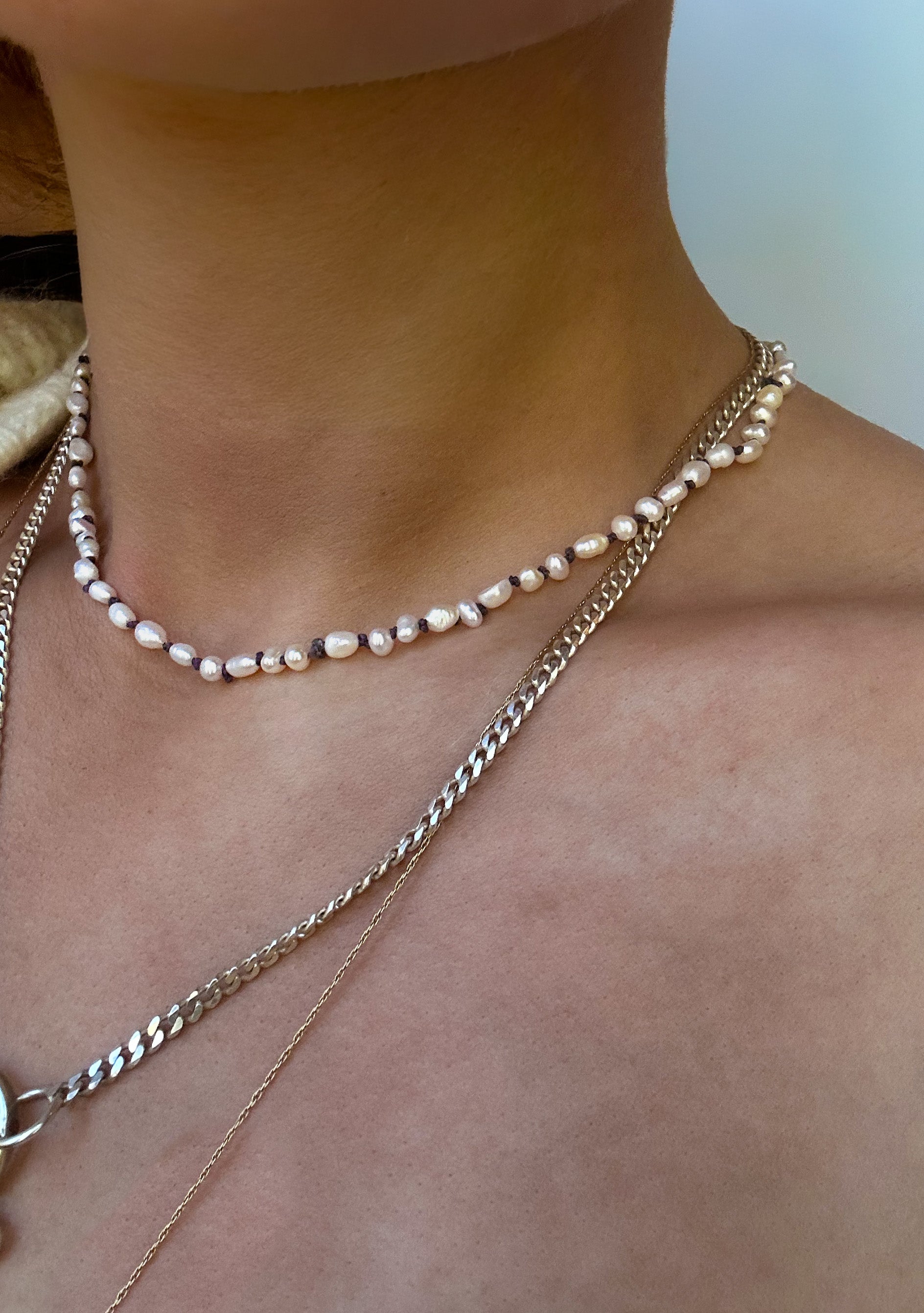 Not your mommas pearls | full strand + dusky melange silk