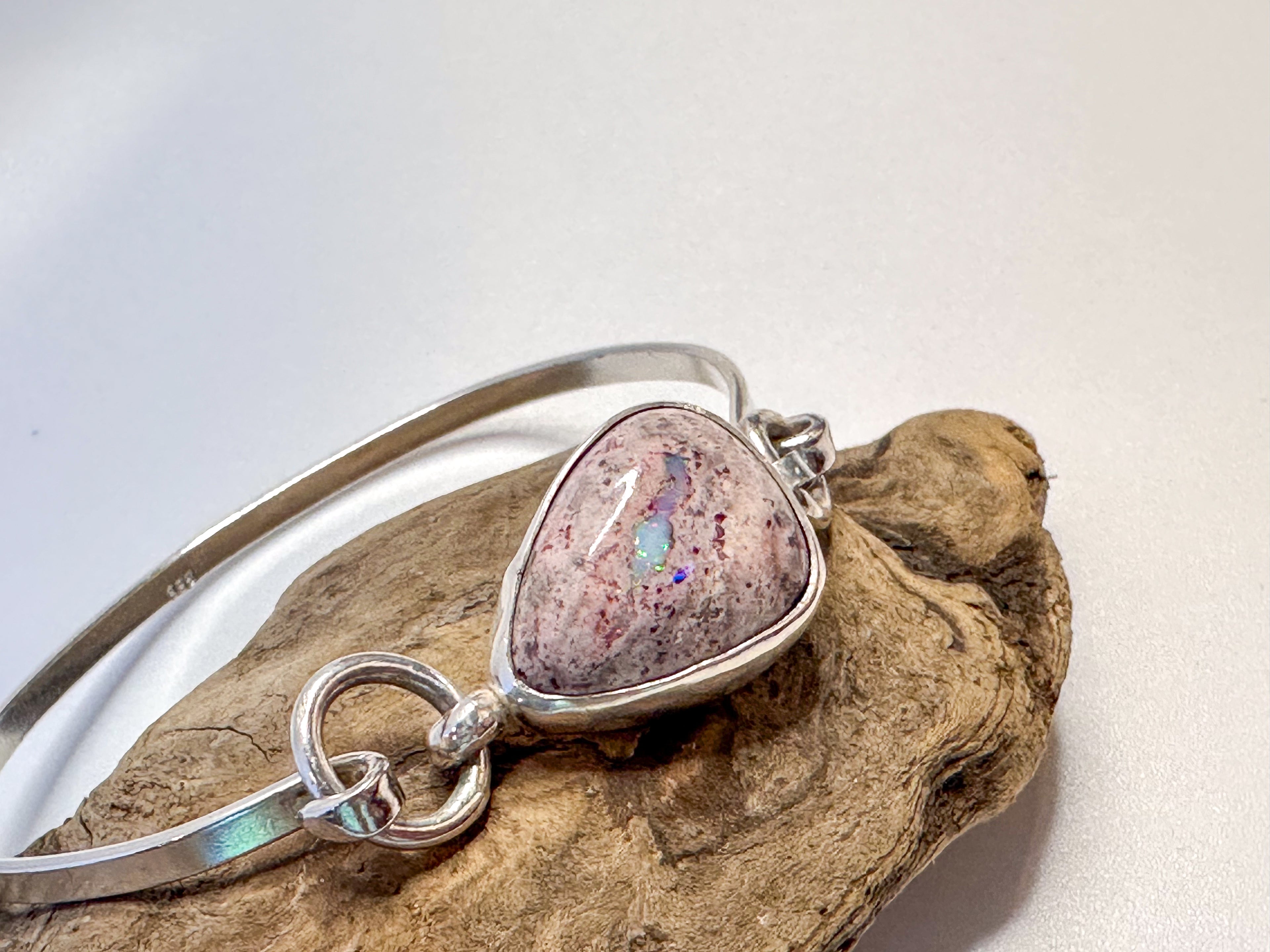 Mexican Cantera Opal Hinge Bracelet