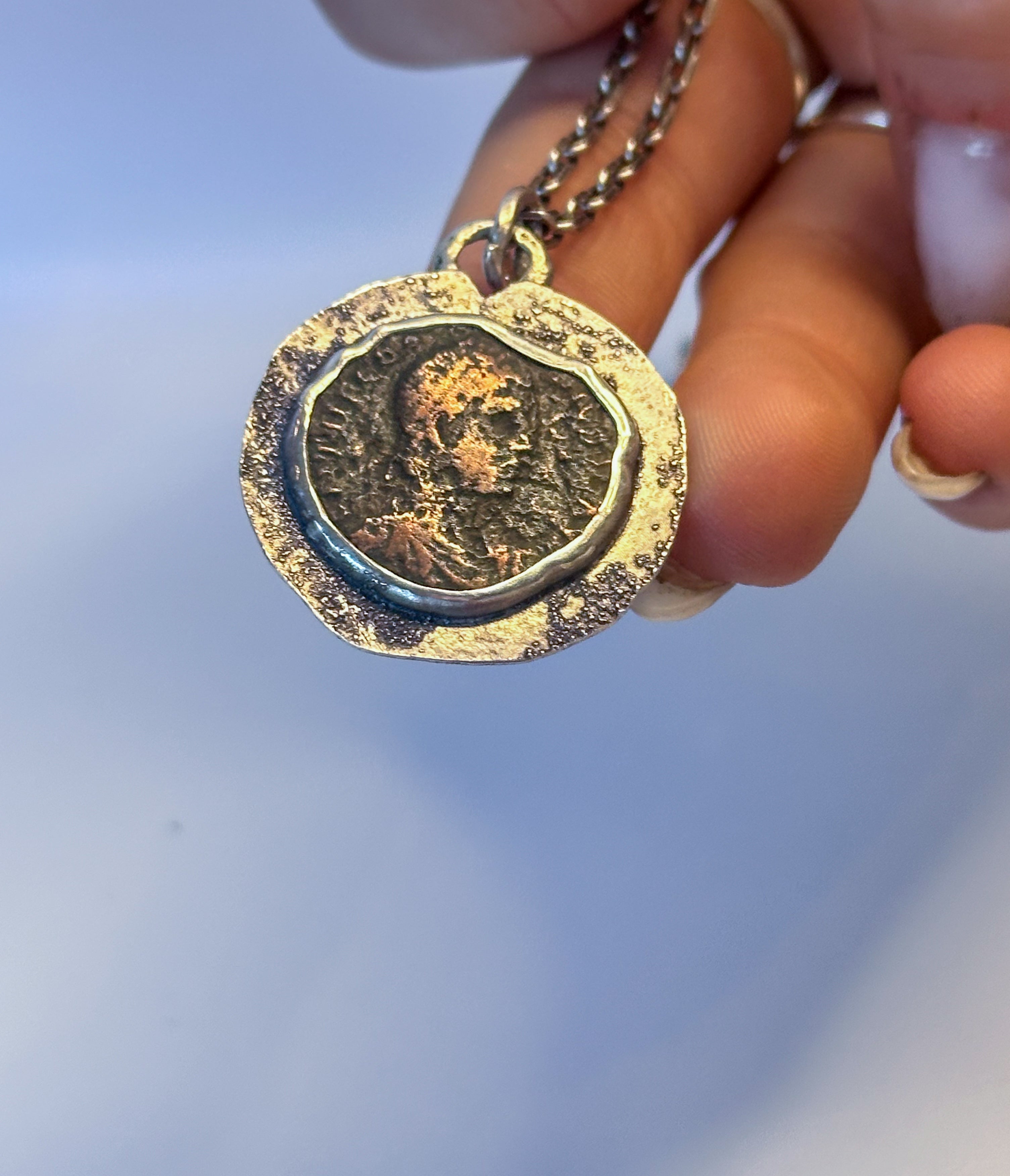 Ancient Roman Coin Pendant Necklace - Jane Sydney Studio