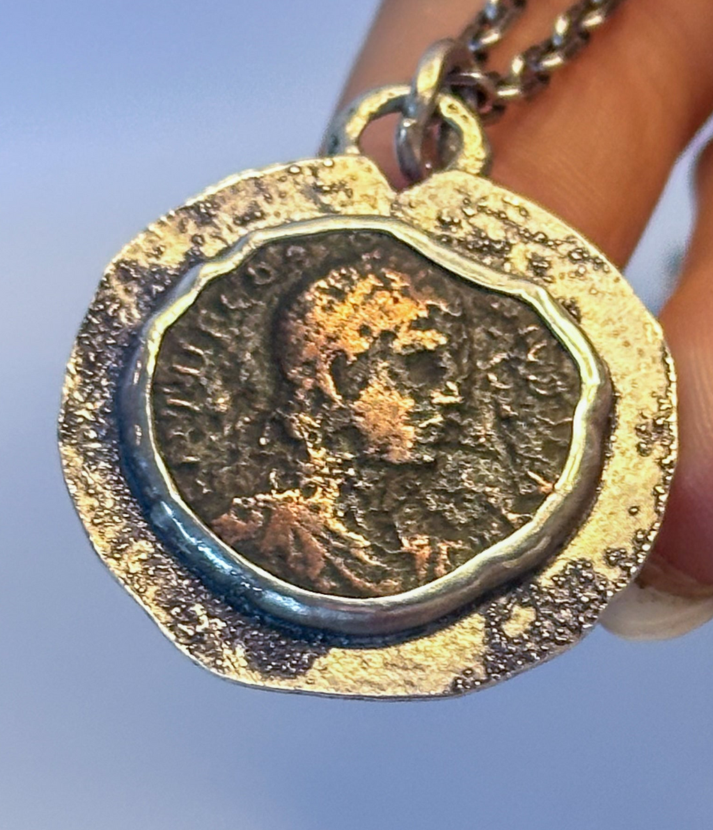 Ancient Roman Coin Pendant Necklace - Jane Sydney Studio