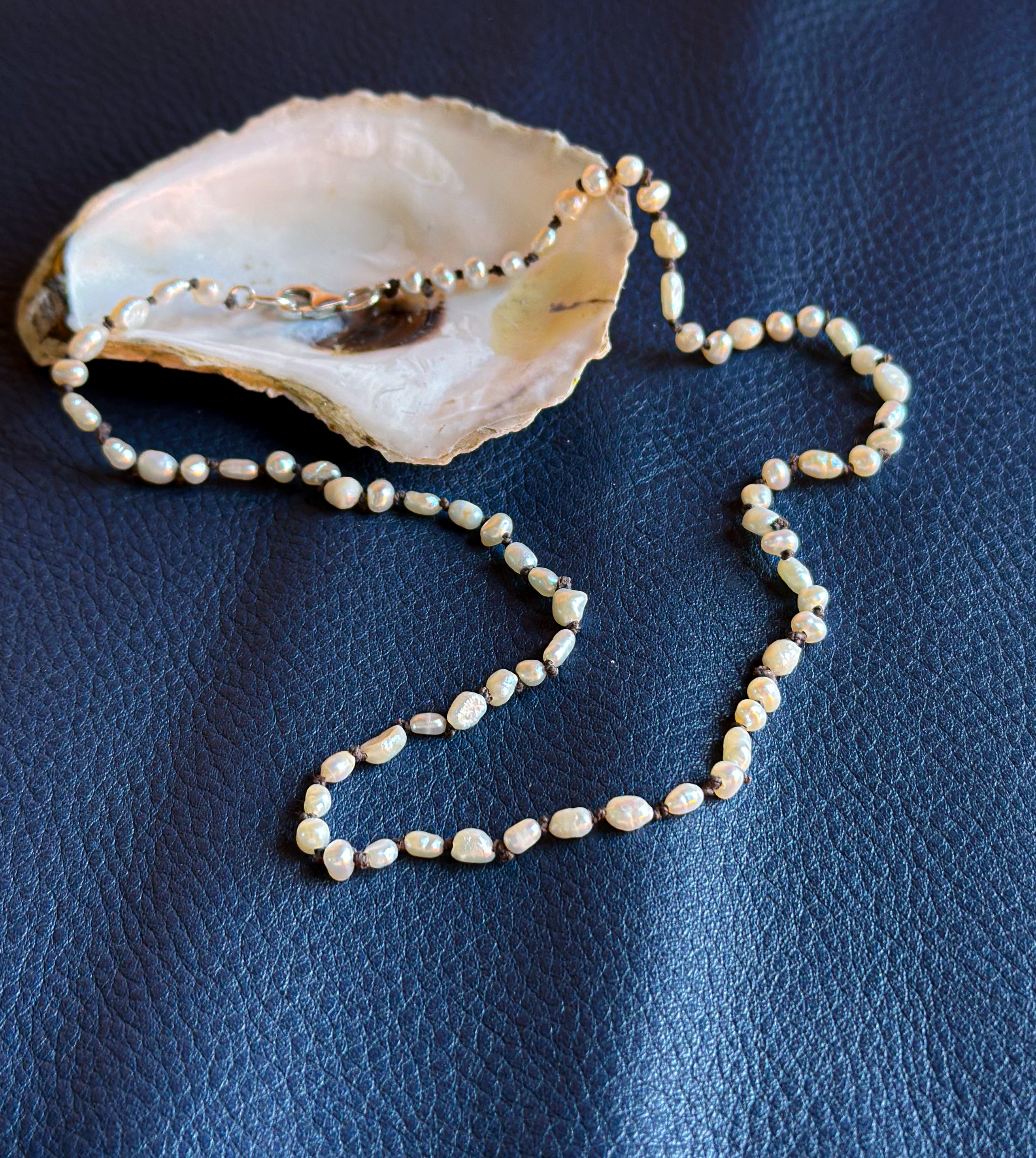 Not your mommas pearls | full strand + dusky melange silk