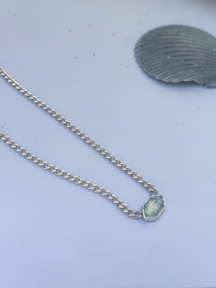 Aquamarine Curb Chain Choker 