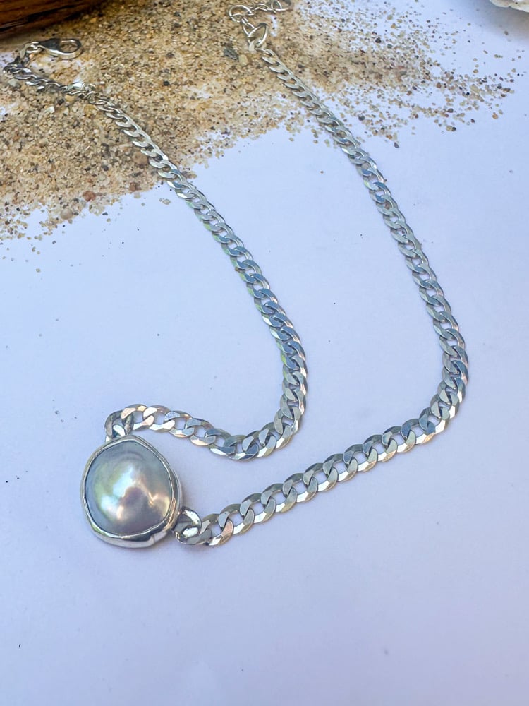 Baroque Pearl Curb Chain 