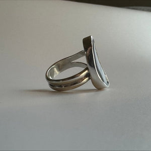 Blurple Boulder Opal Voop Ring | Size 6