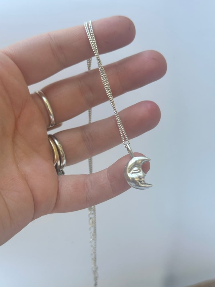 crescent moon face charm // necklace 
