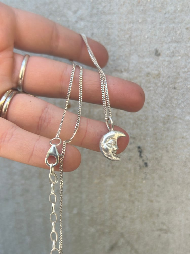 crescent moon face charm // necklace 