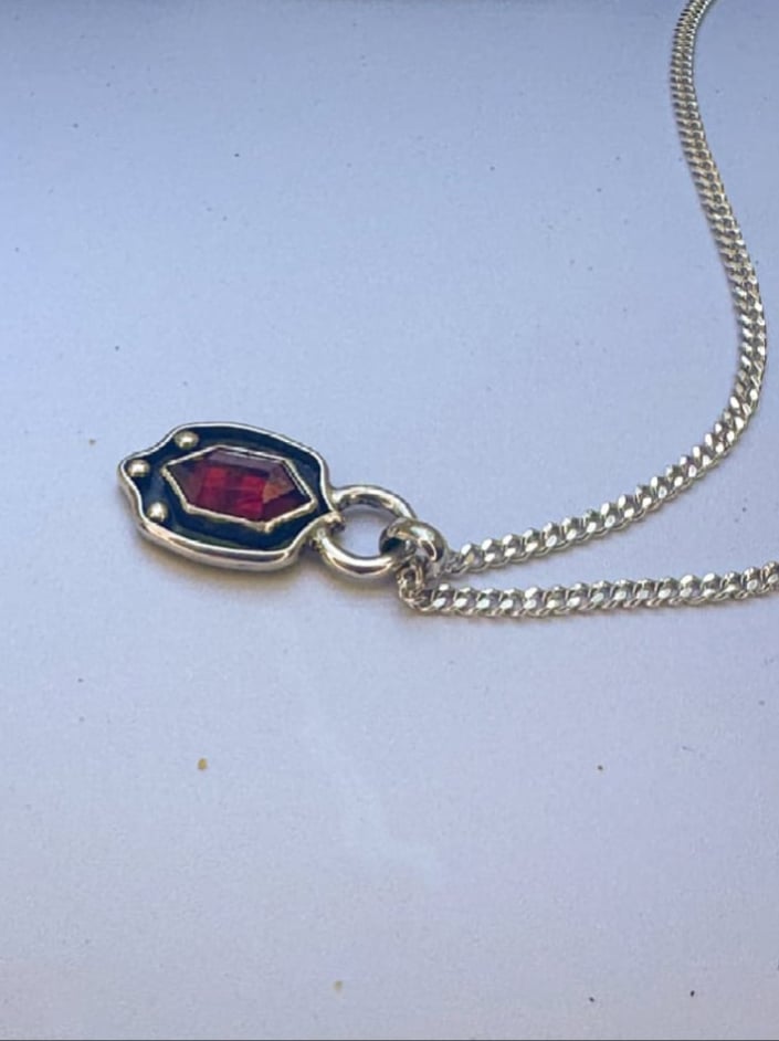 Hessonite Garnet Siren Pendant 