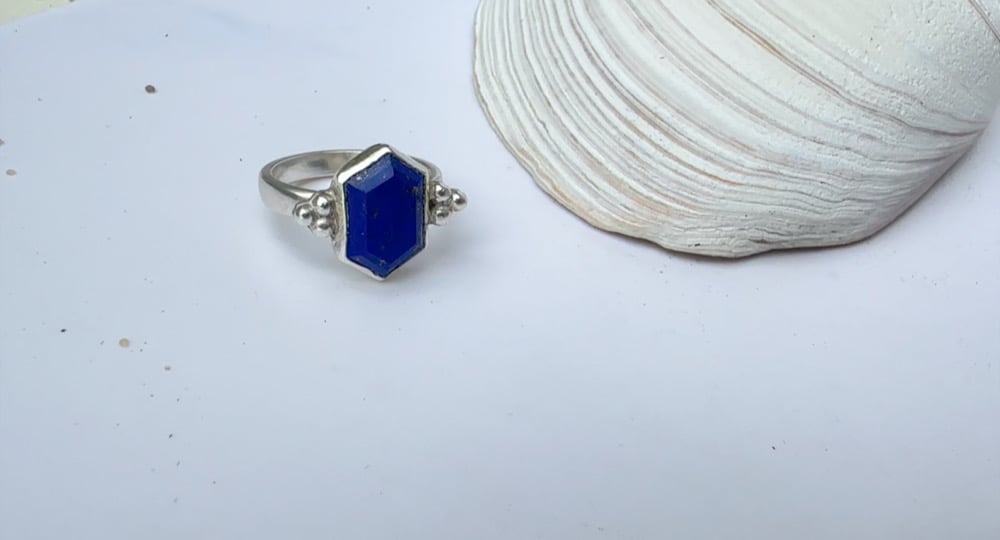 Lapis Bubbled Ring 