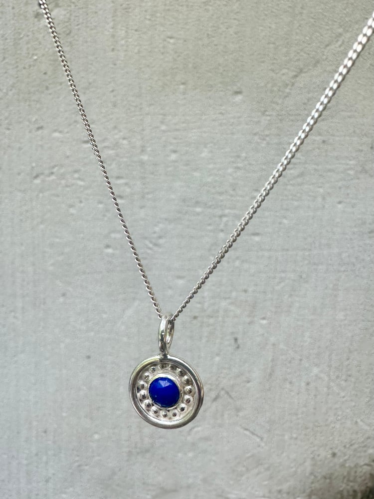Lapis Compass Charm Necklace