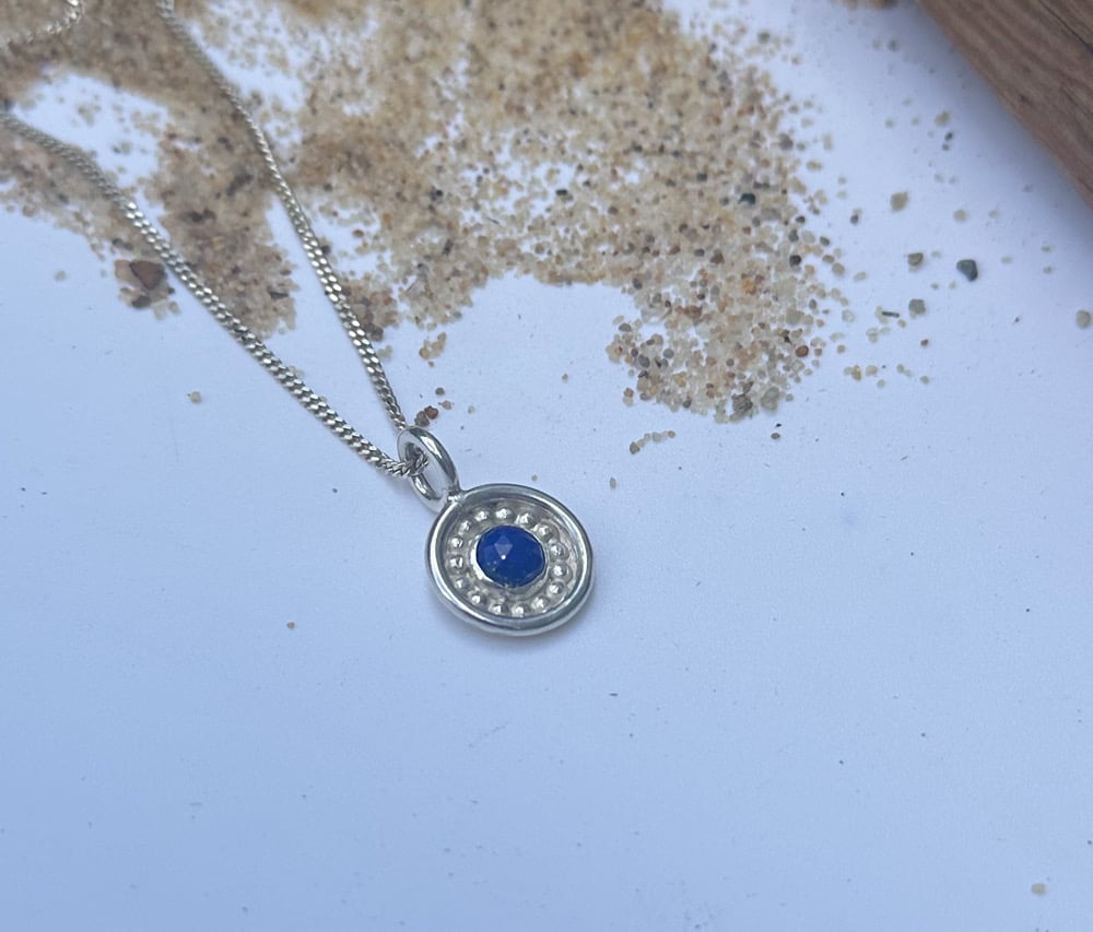 Lapis Compass Charm Necklace