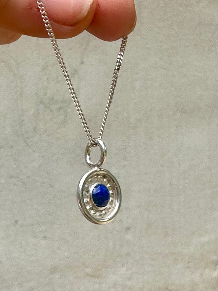 Lapis Compass Charm Necklace