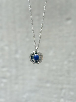 Lapis Ripple Charm Necklace