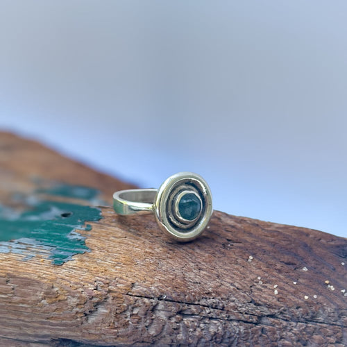 Aquamarine Ripple Ring | size 5.5