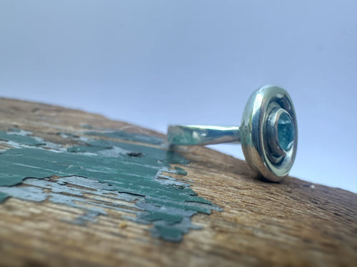 Aquamarine Ripple Ring | size 5.5