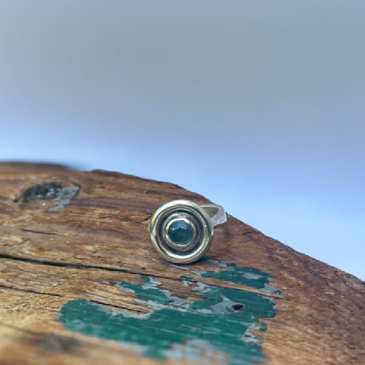 Aquamarine Ripple Ring | size 5.5