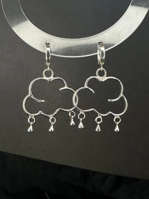 Rain Cloud huggie hoops