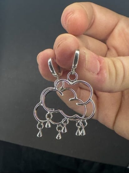Rain Cloud huggie hoops