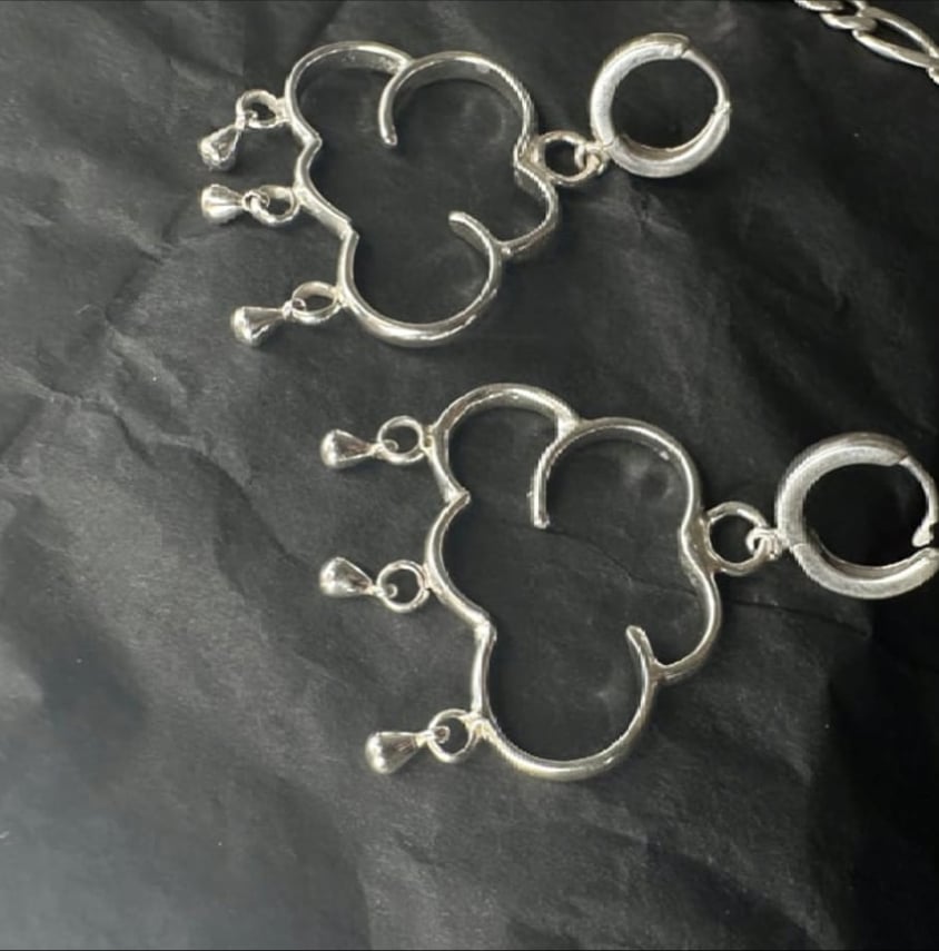 Rain Cloud huggie hoops