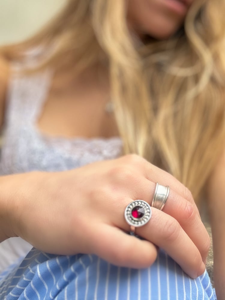Rhodolite Garnet Compass Ring