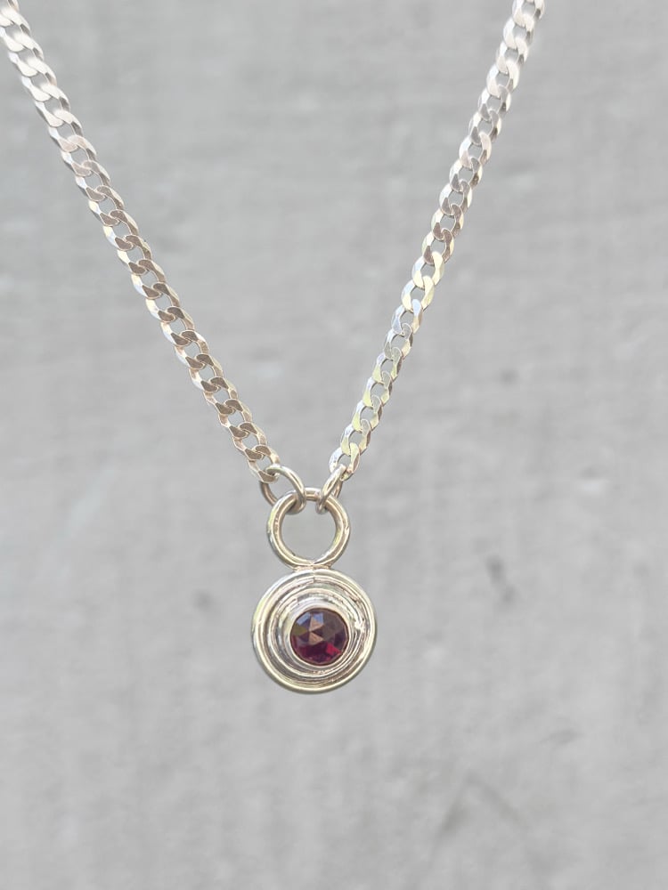 rhodolite garnet ripple linked chain necklace 