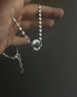 Sapphire Starburst Link Necklace