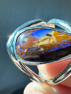 wood replacement boulder opal ring | size 12.5